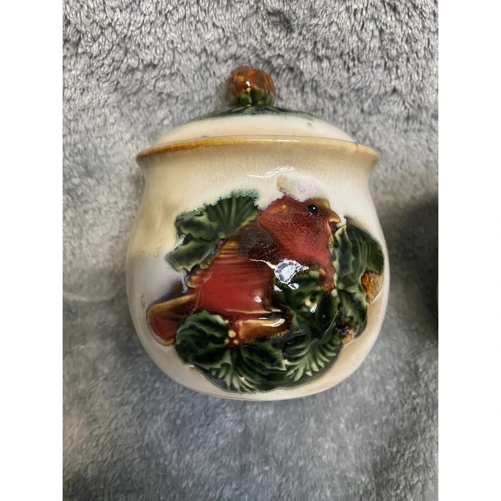 Tii Collection Sugar Bowl And Creamer Cardinal Holly Christmas Collection